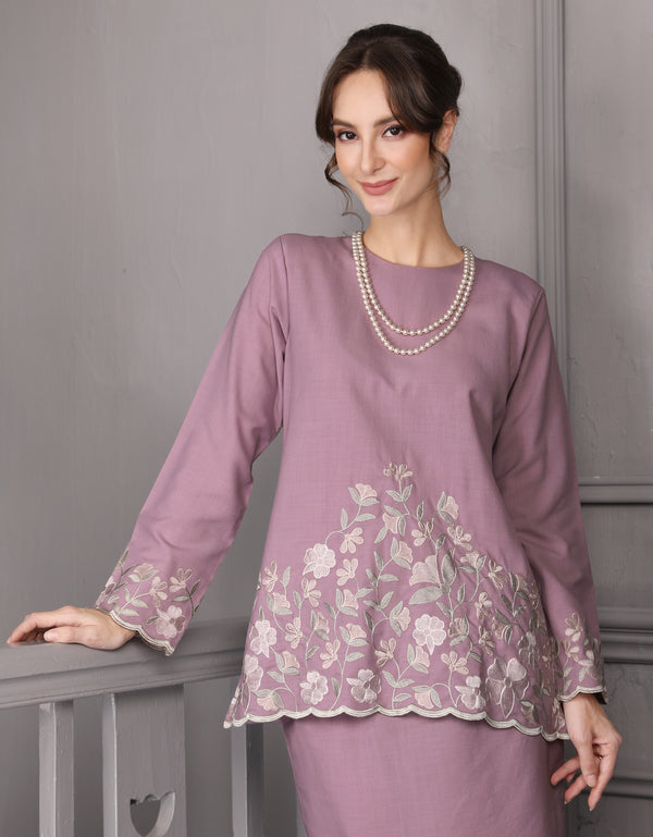 BAJU KURUNG KEDAH PALMIRA (MAUVE)
